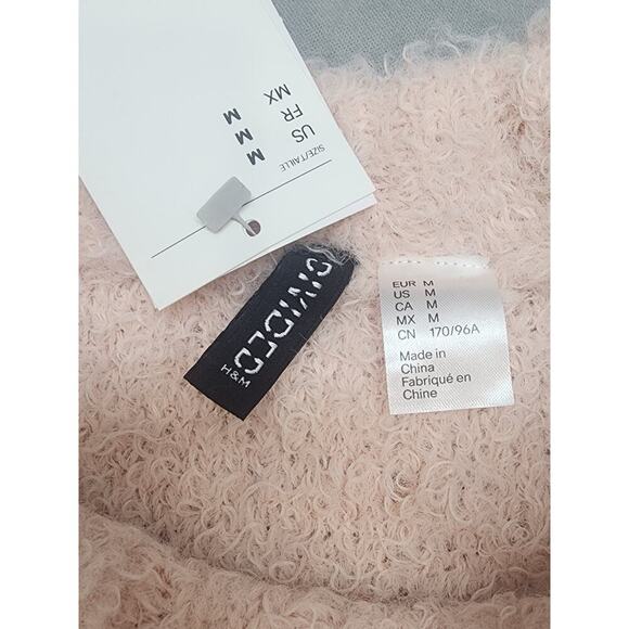 NWT H&M Divided Oversized Crewneck Pink Knit Sweater Women's Sz M - Picture 5 of 6